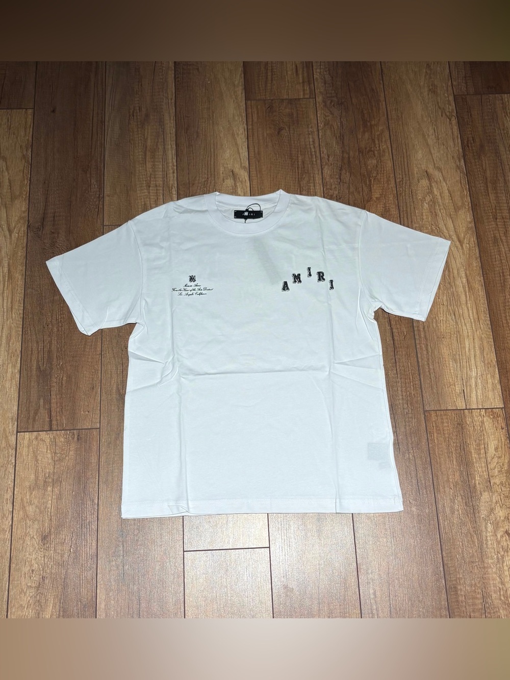 Amiri Mens White Tee Shirt with Black Logo Brand New - Picture 4 of 11